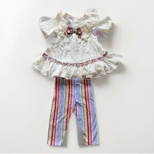 NEW Bonnie Jean Girls Size 4T White muslin Gauze Ruffle Dress With Shorts